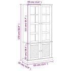 VIGO fehér üvegvitrines tömör fenyőszekrény 85x35x170 cm