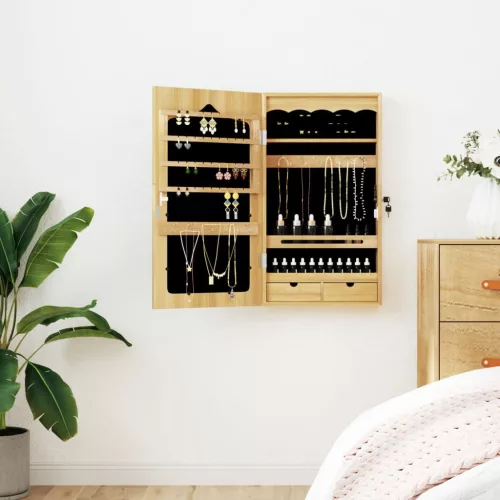 falra szerelhető tükrös ékszerszekrény 37,5x10x67 cm