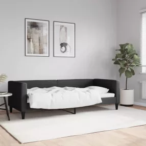 fekete szövet kanapéágy 80 x 200 cm