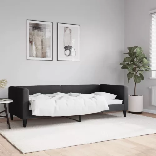fekete szövet kanapéágy 80 x 200 cm