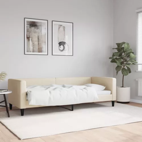 krémszínű szövet kanapéágy 80 x 200 cm