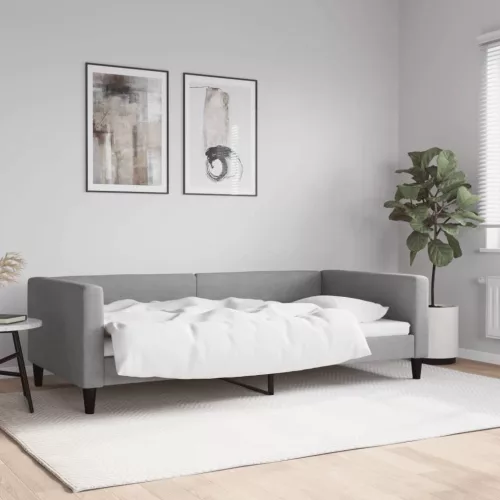világosszürke szövet kanapéágy keret 100 x 200 cm