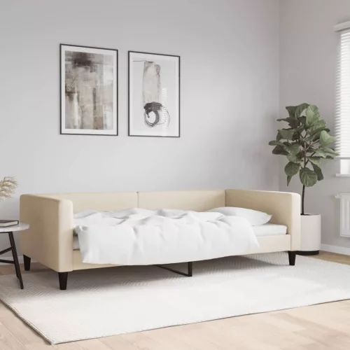 krémszínű szövet kanapéágy 100 x 200 cm