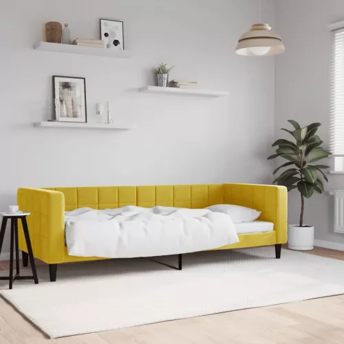 sárga bársony kanapéágy 80 x 200 cm