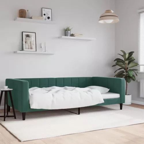 sötétzöld bársony kanapéágy keret 100 x 200 cm