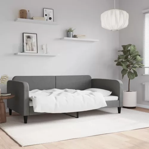 vidaXL sötétszürke szövet kanapéágy 100x190 cm