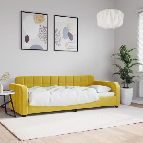 sárga bársony kanapéágy 80 x 200 cm