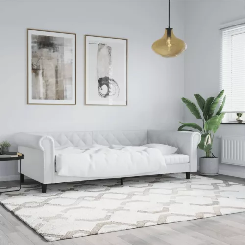 fehér műbőr kanapéágy 80 x 200 cm