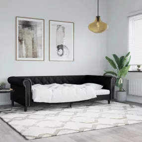 fekete műbőr kanapéágy 100 x 200 cm