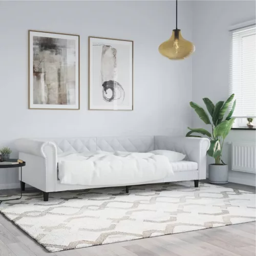 fehér műbőr kanapéágy 100 x 200 cm