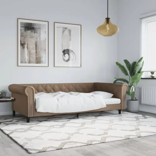 kávészínű műbőr kanapéágy 100 x 200 cm