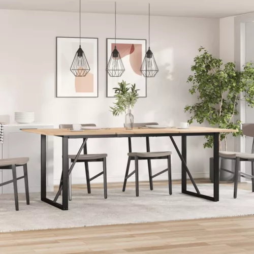 acél étkezőasztallábak O-alakú vázzal 160 x 80 x 73 cm