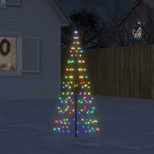 színes karácsonyfa zászlórúdon 200 LED-del 180 cm