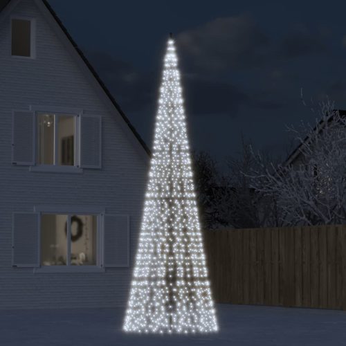 hideg fehér karácsonyfa lámpa zászlórúdon 1534 LED-del 500 cm