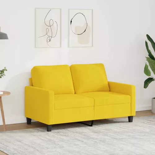 2 személyes világossárga szövet kanapé 120 cm