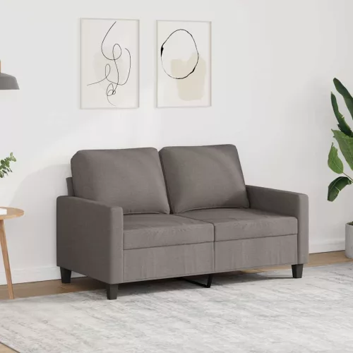 Kétszemélyes fekete szövetkanapé 120 cm