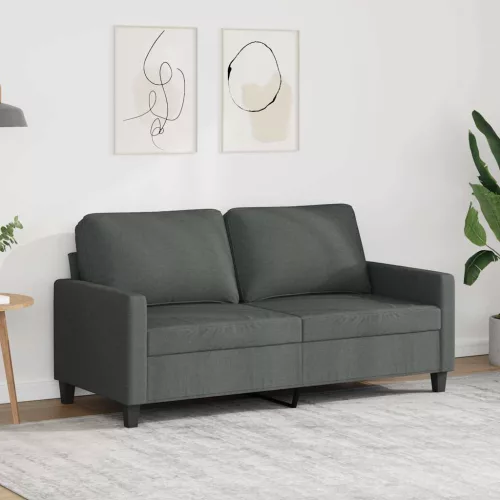 Kétszemélyes sötétszürke szövetkanapé 140 cm
