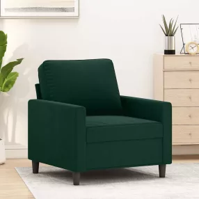 Sötétzöld bársony kanapéfotel 60 cm