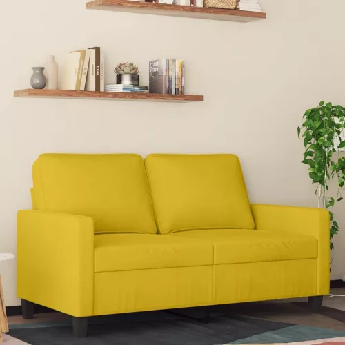 Kétszemélyes sárga bársony kanapé 120 cm