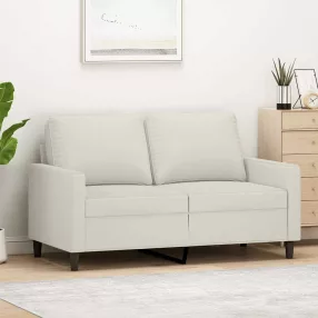 Kétszemélyes krémszínű bársony kanapé 120 cm