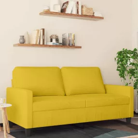 Kétszemélyes sárga bársony kanapé 140 cm