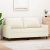 kétszemélyes krémszínű bársony kanapé 140 cm