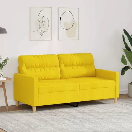 2 személyes világossárga szövet kanapé 140 cm
