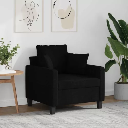 Fekete szövet kanapéfotel 60 cm