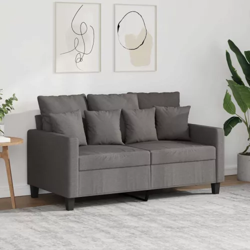 Kétszemélyes fekete szövetkanapé 120 cm
