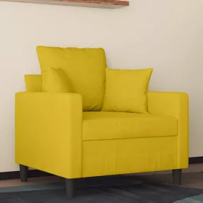 Sárga bársony kanapéfotel 60 cm