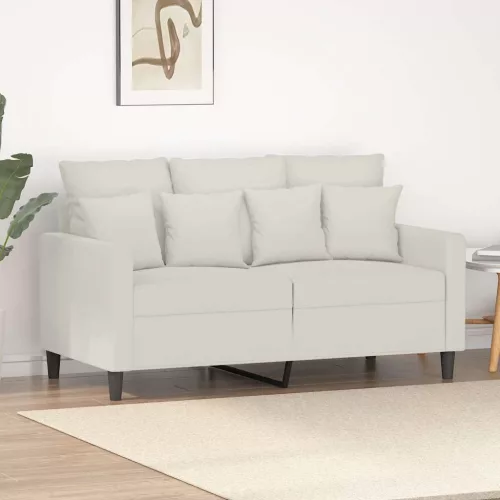 Kétszemélyes krémszínű bársony kanapé 120 cm