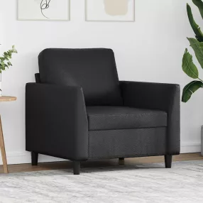 Fekete műbőr kanapéfotel 60 cm