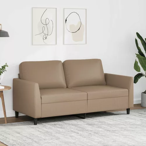 2 személyes cappuccino színű műbőr kanapé 140 cm