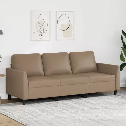 3 személyes cappuccino színű műbőr kanapé 180 cm