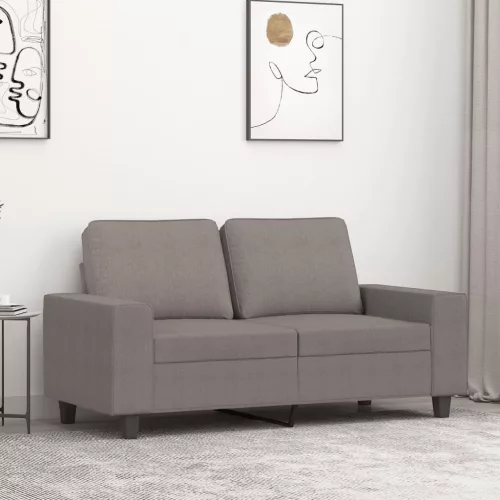 Kétszemélyes fekete szövetkanapé 120 cm
