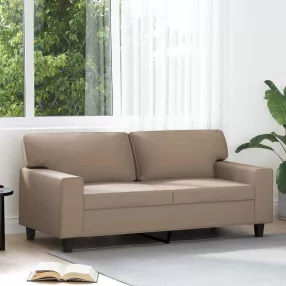 2 személyes cappuccino színű műbőr kanapé 140 cm