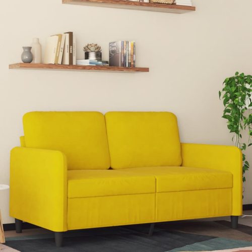 kétszemélyes sárga bársony kanapé 120 cm