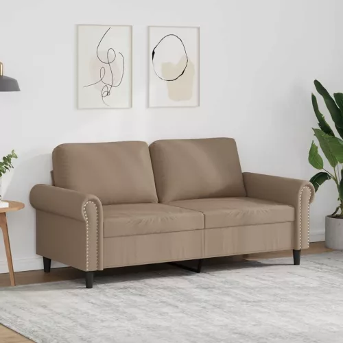 2 személyes cappuccino színű műbőr kanapé 140 cm