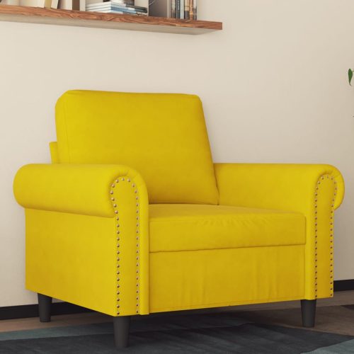 sárga bársony kanapéfotel 60 cm