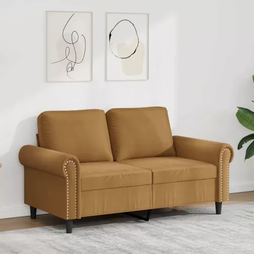 Kétszemélyes barna bársony kanapé 120 cm