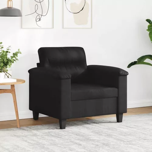 Fekete mikroszálas szövet kanapéfotel 60 cm