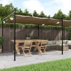 tópszínű pergola behúzható tetővel 589 x 292 x 230 cm