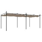 tópszínű pergola behúzható tetővel 589 x 292 x 230 cm