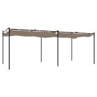 tópszínű pergola behúzható tetővel 589 x 292 x 230 cm