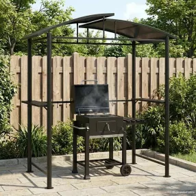   Antracit acél grillező pavilon oldalsó polcokkal 210x114x230 cm