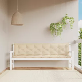 2 db bézs oxford szövet kerti padpárna 200 x 50 x 7 cm