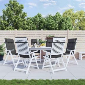   6 db antracitszürke oxford szövet magas háttámlájú székpárna