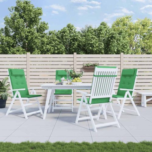 4 db zöld oxford-szövet magas háttámlájú székpárna