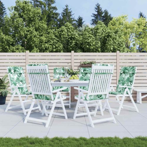 6 db levélmintás oxford szövet magas háttámlájú székpárna