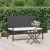 Fekete polyrattan kerti pad párnával 105 cm